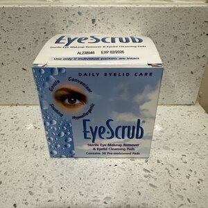 Alcon Eye Scrub Sterile Eye Makeup Remover Eyelid Cleansing Pads 30ct Exp. 02/26